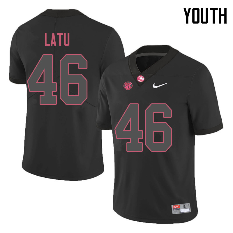 Youth #46 Cameron Latu Alabama Crimson Tide College Football Jerseys Sale-Black